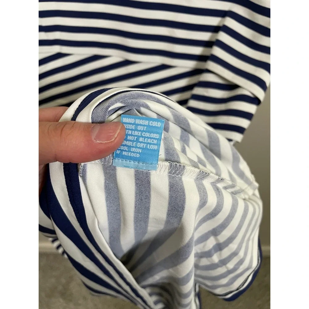 J. McLaughlin Nicola‎ Sheath Dress In Navy and White Stripe Size XL